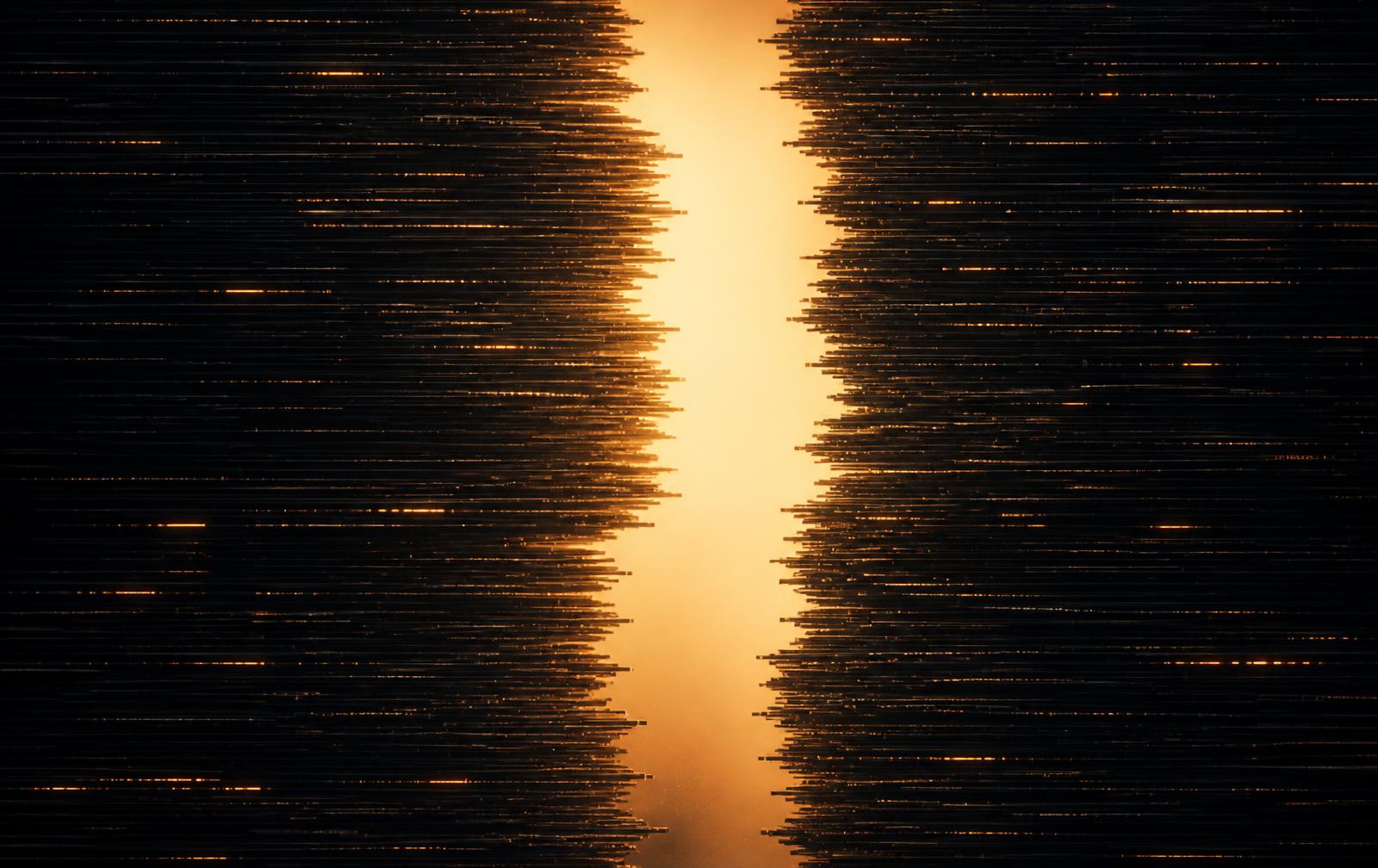 Dense lines of planned media interrupted by a glowing gap of unclaimed White Space